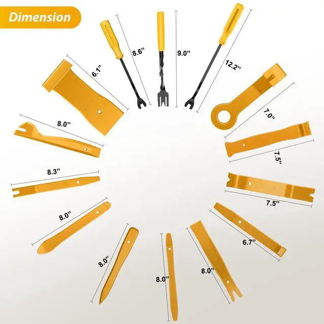 Alt view image 2 of 7 - 88Pcs Trim Removal Tool, Auto Push Pin Bumper Retainer Clip Set Fastener Terminal Remover Tool Adhesive Cable Clips Removal Kit Car Panel Radio Removal Auto Clip Pliers, Yellow