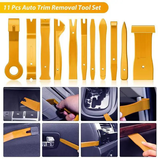 Alt view image 4 of 7 - 88Pcs Trim Removal Tool, Auto Push Pin Bumper Retainer Clip Set Fastener Terminal Remover Tool Adhesive Cable Clips Removal Kit Car Panel Radio Removal Auto Clip Pliers, Yellow