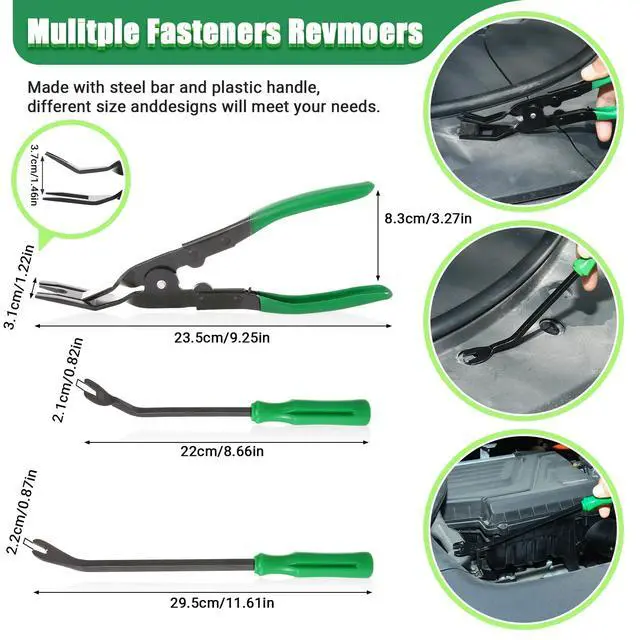Alt view image 3 of 7 - 415Pcs Trim Removal Tool, Car Panel Door Radio Removal Kit, Auto Push Pin Bumper Retainer Clip Set, Fastener Terminal Remover Tool Adhesive Cable Clips Auto Clip Pliers