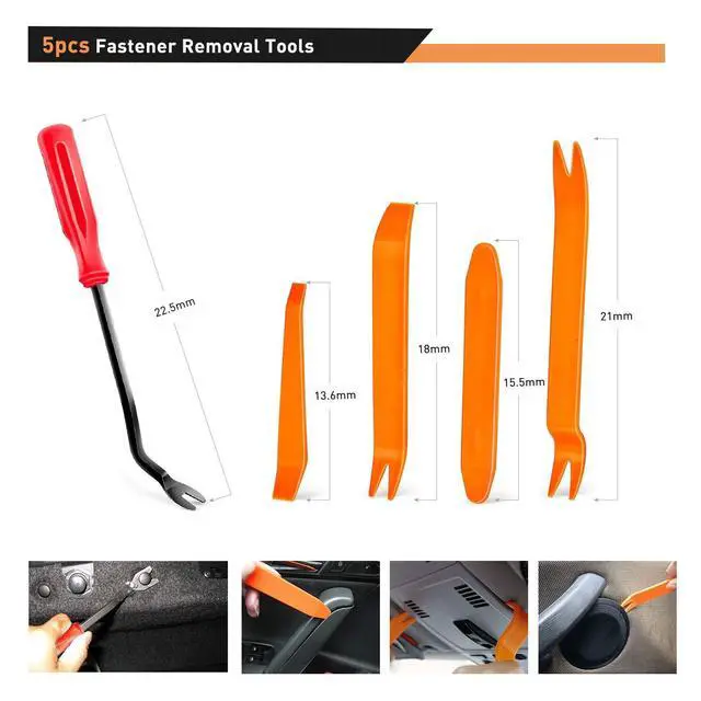 Alt view image 4 of 7 - 635Pcs Car Push Retainer Clips & Auto Fasteners Assortment -16 Most Popular Sizes Nylon Bumper Fender Rivets with 10 Cable Ties and Fasteners Remover for Toyota GM Ford Honda Acura Chrysler