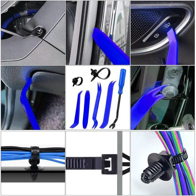 Alt view image 5 of 7 - 1365Pcs Car Push Retainer Clips Body Clips Plastic Fasteners Kit Fender Rivet Clips 44 Most Popular Sizes Nylon Auto Push Pin Rivets Set for Toyota GM Ford Honda Acura Chrysler,Blue