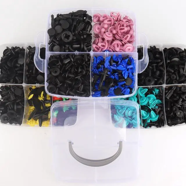 Alt view image 3 of 6 - 725Pcs Car Push Retainer Clips & Auto Fasteners Assortment - 23 Most Popular Sizes Bumper Fender Rivet Kits + 1 Fastener Removal Tool, Universal for Toyota, GM, Ford, Honda, Acura, Chrysler