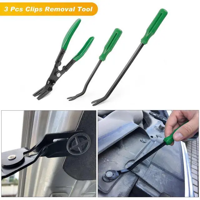 Alt view image 4 of 7 - 19Pcs Trim Removal Tool Set Panel Fastener Clips Removal Automotive Plastic Upholstery Pliers Removal Install Removal Car Tool with Storage Bag for Trim Panel Audio Clip Pliers Terminal-Green