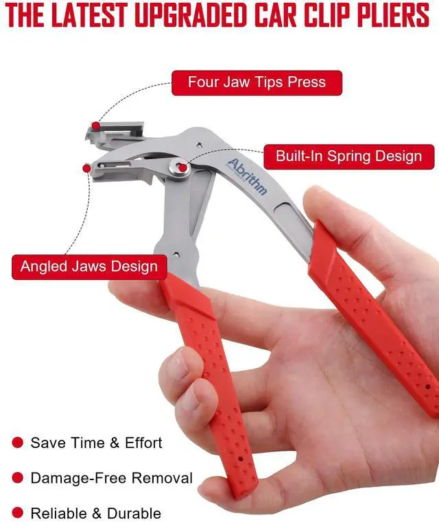 Alt view image 4 of 7 - Car Clip Pliers, Professional Auto Clip Removal Pliers Tool, Panel Clip Removal Tool for Automotive Plastic Fasteners, Push Pin & Door Trim Disassembly Without Damage