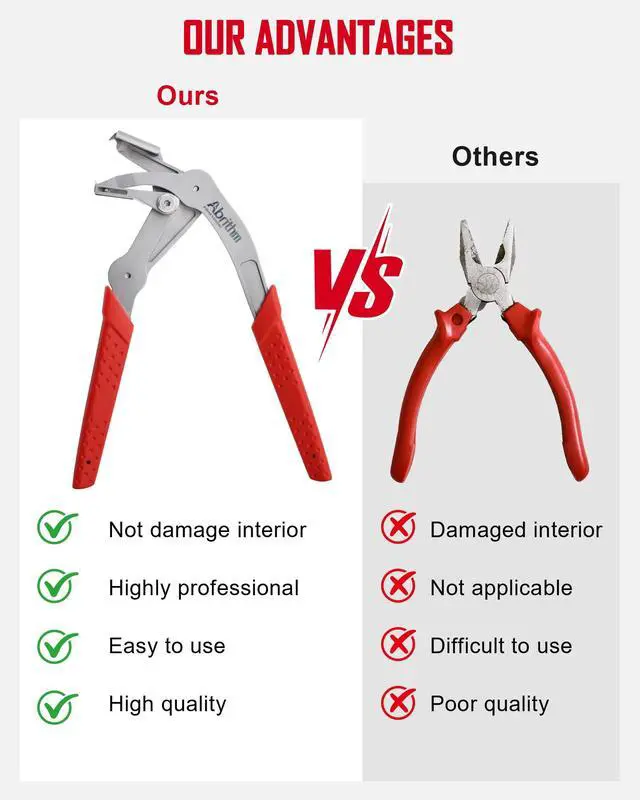 Alt view image 6 of 7 - Car Clip Pliers, Professional Auto Clip Removal Pliers Tool, Panel Clip Removal Tool for Automotive Plastic Fasteners, Push Pin & Door Trim Disassembly Without Damage