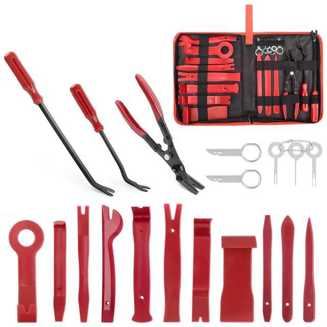 Main image of 19Pcs Trim Removal Tool Set Panel Fastener Clips Removal Automotive Plastic Upholstery Pliers Removal Install Removal Car Tool with Storage Bag for Trim Panel Audio Clip Pliers Terminal