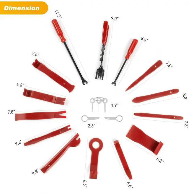Alt view image 2 of 7 - 19Pcs Trim Removal Tool Set Panel Fastener Clips Removal Automotive Plastic Upholstery Pliers Removal Install Removal Car Tool with Storage Bag for Trim Panel Audio Clip Pliers Terminal