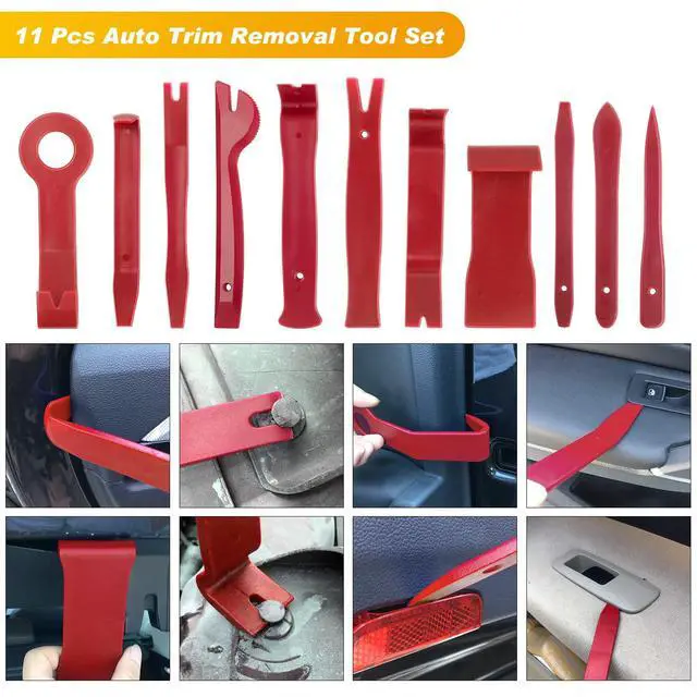 Alt view image 3 of 7 - 19Pcs Trim Removal Tool Set Panel Fastener Clips Removal Automotive Plastic Upholstery Pliers Removal Install Removal Car Tool with Storage Bag for Trim Panel Audio Clip Pliers Terminal