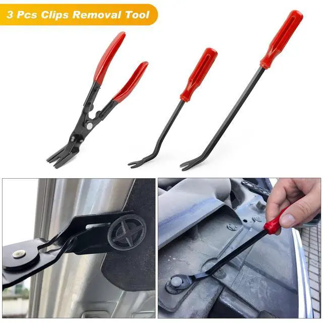 Alt view image 4 of 7 - 19Pcs Trim Removal Tool Set Panel Fastener Clips Removal Automotive Plastic Upholstery Pliers Removal Install Removal Car Tool with Storage Bag for Trim Panel Audio Clip Pliers Terminal