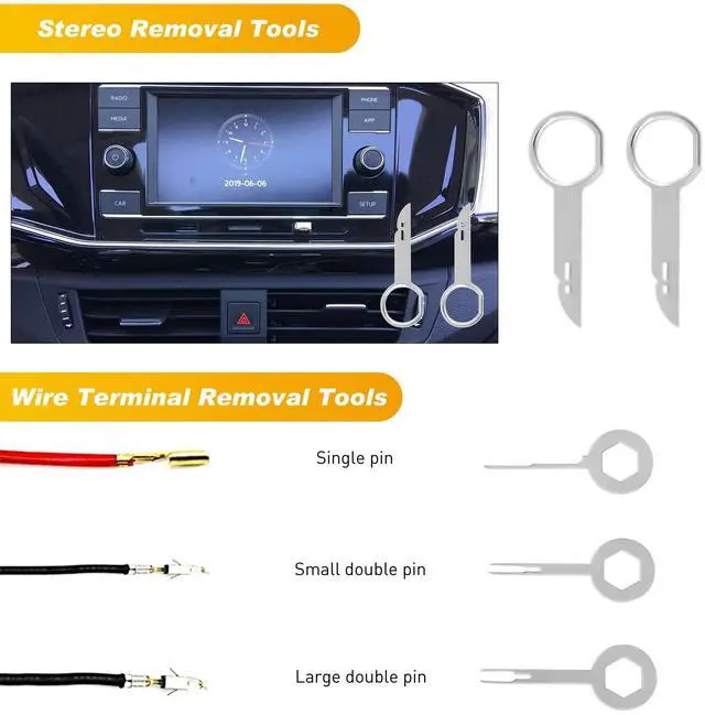 Alt view image 6 of 7 - 19Pcs Trim Removal Tool Set Panel Fastener Clips Removal Automotive Plastic Upholstery Pliers Removal Install Removal Car Tool with Storage Bag for Trim Panel Audio Clip Pliers Terminal