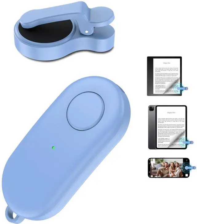 Main image of Remote Control Page Turner for Kindle Paperwhite Oasis Kobo eReaders,Kindle Clicker Page Turner Accessories for iPhone,iPad, Android Tablets Reading Novels,Video Record&Shutter Selfie (Blue)