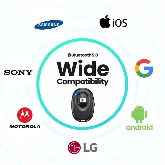 Alt view image 5 of 7 - Wireless Camera Shutter Clicker | Camera Shutter Remote Control for iPhone & Android Smartphones | Wireless Remote Control Selfie Button - Includes Wrist Strap