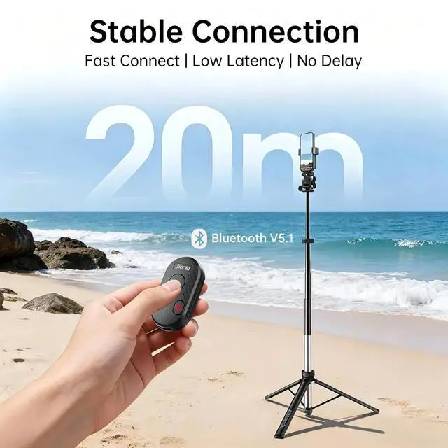 Alt view image 3 of 7 - Bluetooth Camera Remote Control for iPhone & GoPro 65ft Range, Instant Pairing, No App | Type-C Rechargeable Shutter Remote for Selfies & Vlogging, Compatible with iPhone 12-17, GoPro 8-13, Android