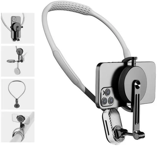 Main image of Magnetic Neck Mount for Phones, POV Phone Holder Hand Free Chest Stand Video Recording Vlog for iPhone 17 16 15 14 13 Android Phones