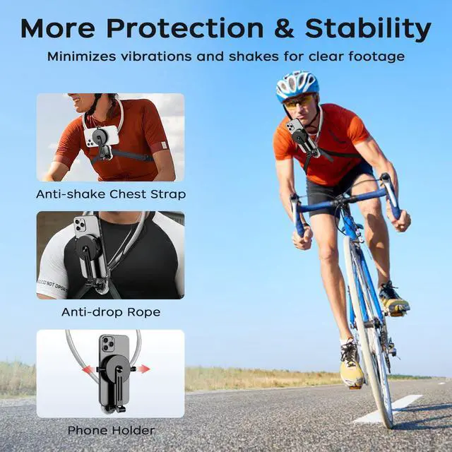 Alt view image 2 of 7 - Magnetic Neck Mount for Phones, POV Phone Holder Hand Free Chest Stand Video Recording Vlog for iPhone 17 16 15 14 13 Android Phones