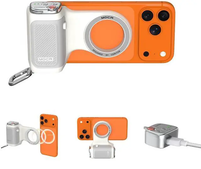 Main image of MOCA - iPhone Camera Grip - for Native Camera Control with Removable Remote & Built-in Keychain, Magnetic Phone Camera Grip No Need App Support iOS26/17/18, Fun Shot Magnetic Grip with 1/4 Nut