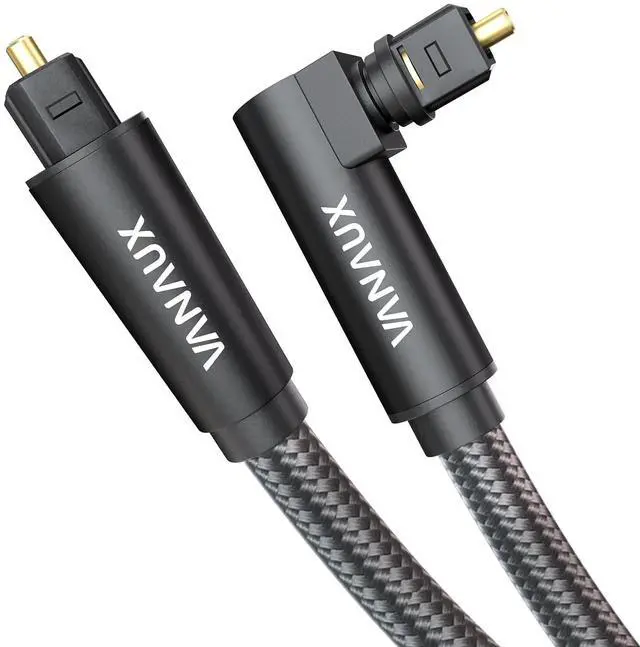 Main image of 90 Degree Optical Audio Cable Digital Toslink Fiber Optic Cords Male to Male for Home Theater,Soundbars,Gaming Consoles (3FEET/1M)