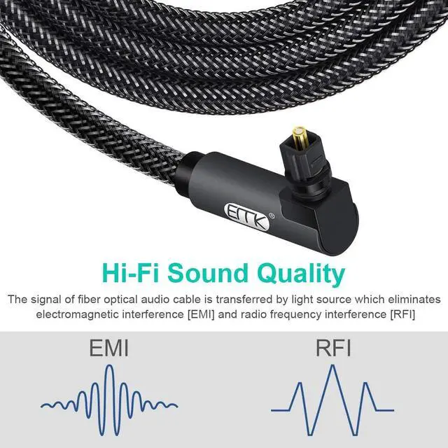 Alt view image 6 of 7 - 90 Degree Toslink Optical Cable 360 Degree Free-Rotating Plug Fiber Optic Cable S/PDIF Toslink Male to Male for Home Theater, Sound Bar, TV, PS4, Xbox,Grey (5ft/1.5m)