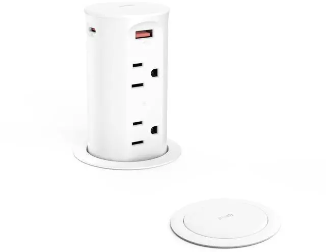 Main image of 2.5 inch Hole Pop up Outlet for Countertop,20W USB C,4 USB Ports,4 Outlets 15Amp Tamper Resistant Receptacle Flush Mount,Space Saver Recessed Outlet,1875W,ETL Listed