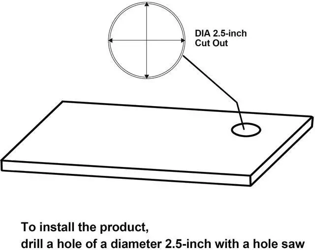 Alt view image 6 of 7 - 2.5 inch Hole Pop up Outlet for Countertop,20W USB C,4 USB Ports,4 Outlets 15Amp Tamper Resistant Receptacle Flush Mount,Space Saver Recessed Outlet,1875W,ETL Listed