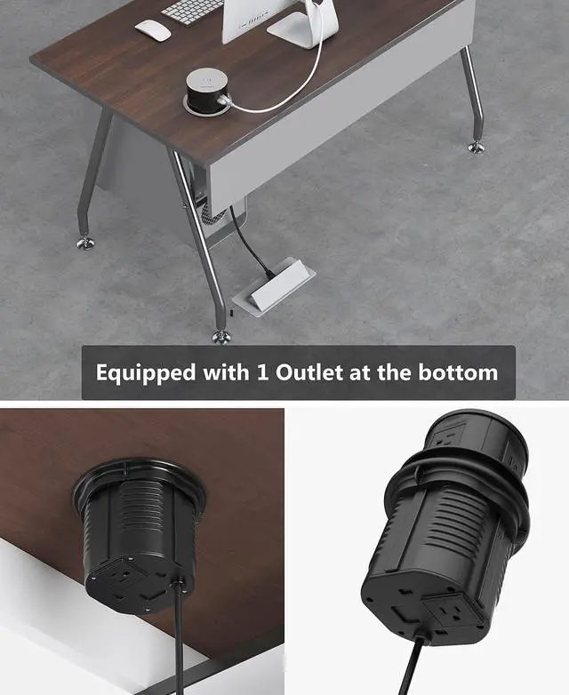 Alt view image 4 of 6 - Pop up Power Outlet for Countertop,with 15W Wireless Charger,4.7'' Diameter Round Pop Up Counter Outlet with 4 Outlets,2 USB,Hidden Pop Out Outlet,ETL Listed,Black