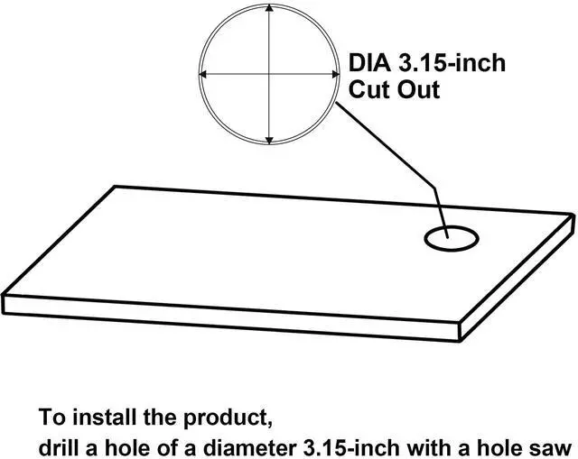 Alt view image 7 of 7 - Pop Up Outlet for Countertop, Flush Mount Tamper Resistant Space Saver Recessed 1875W Grommet,4 Outlets,15Amp Receptacle,ETL Listed,3.15inch Hole,White