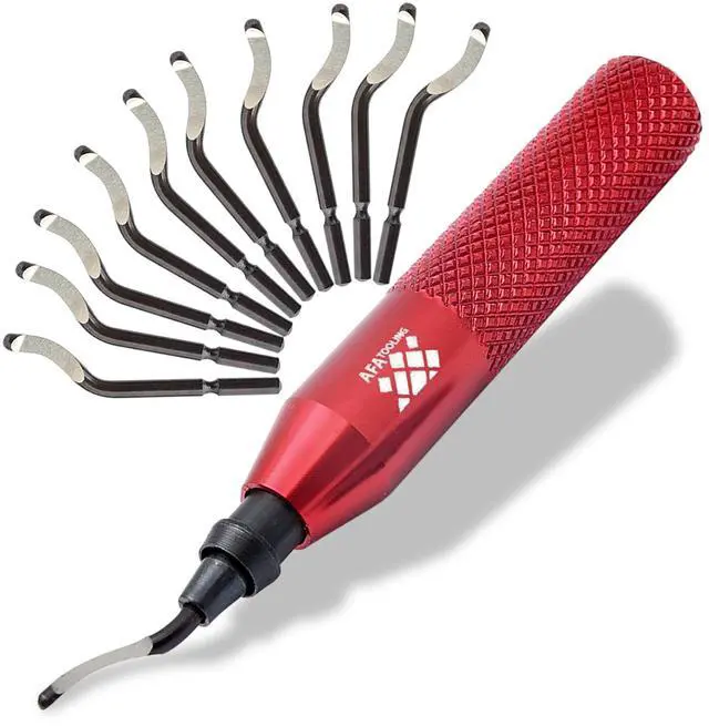Main image of Deburring Tool with 11 High Speed Steel Swivel Blades - Works on Metal, Resin, PVC Pipes, Copper, Plastic and 3D Printed Edges - Plumbing & 3D Printing Burr Removal Reamer Tool