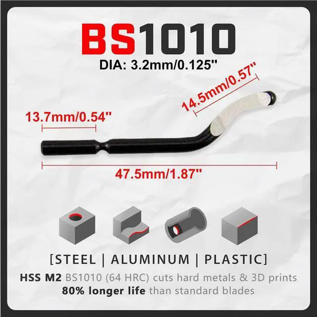 Alt view image 3 of 6 - Deburring Tool with 11 High Speed Steel Swivel Blades - Works on Metal, Resin, PVC Pipes, Copper, Plastic and 3D Printed Edges - Plumbing & 3D Printing Burr Removal Reamer Tool