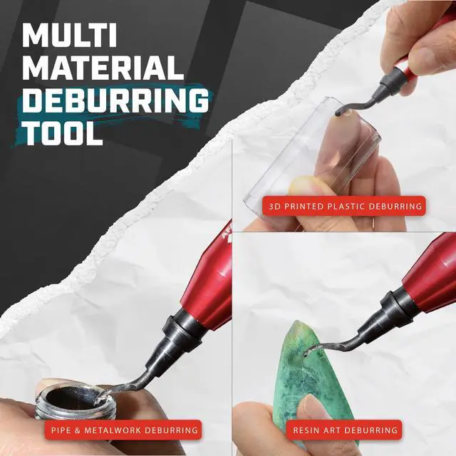Alt view image 5 of 6 - Deburring Tool with 11 High Speed Steel Swivel Blades - Works on Metal, Resin, PVC Pipes, Copper, Plastic and 3D Printed Edges - Plumbing & 3D Printing Burr Removal Reamer Tool