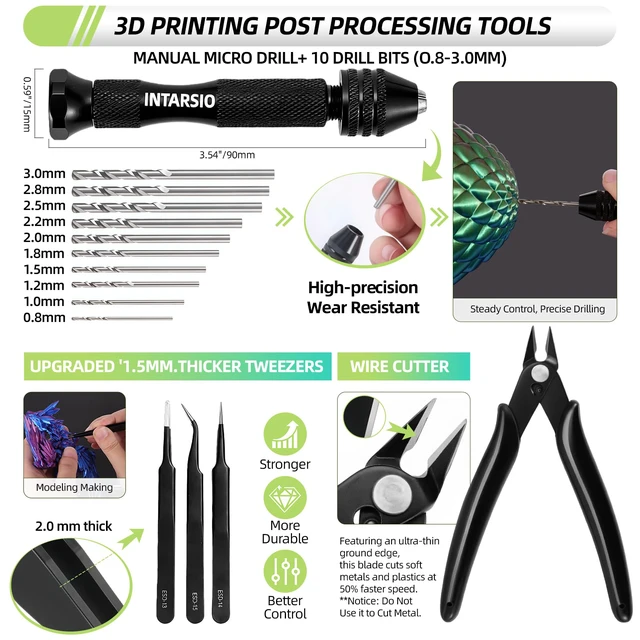 Alt view image 6 of 7 - 76pcs 3D Printer Tools Kit with Bag, 3D Printer Accessories includes Digital Caliper, Hygrometer, PTFE Tube Kit, Deburring Tool, Scrapers, Nozzle Cleaning, for Bambu Lab, Ender 3, FDM/SLA Printers etc