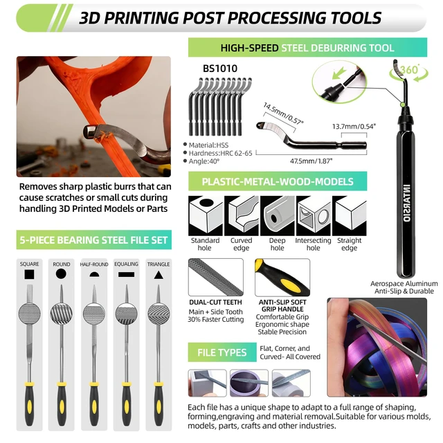 Alt view image 5 of 7 - 76pcs 3D Printer Tools Kit with Bag, 3D Printer Accessories includes Digital Caliper, Hygrometer, PTFE Tube Kit, Deburring Tool, Scrapers, Nozzle Cleaning, for Bambu Lab, Ender 3, FDM/SLA Printers etc
