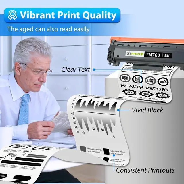 Alt view image 4 of 7 - TN760 Toner Cartridges Compatible Replacement for Brother TN760 TN730 TN-730 High Yield for MFC-L2710DW MFC-L2750DW DCP-L2550DW HL-L2350DW HL-L2395DW HL-L2370DW (Black, 2 Pack)