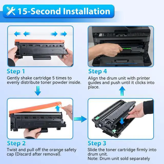 Alt view image 6 of 7 - TN760 Toner Cartridges Compatible Replacement for Brother TN760 TN730 TN-730 High Yield for MFC-L2710DW MFC-L2750DW DCP-L2550DW HL-L2350DW HL-L2395DW HL-L2370DW (Black, 2 Pack)