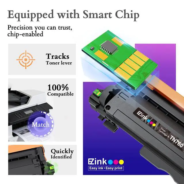 Alt view image 4 of 7 - TN760 Toner for Brother Printer Compatible for Brother TN-760 TN730 TN-730 Toner Cartridges to Use with MFC-L2710DW MFC-L2750DW HL-L2350DW HL-L2370DW HL-L2395DW L2390DW DCP-L2550DW (2 Black)