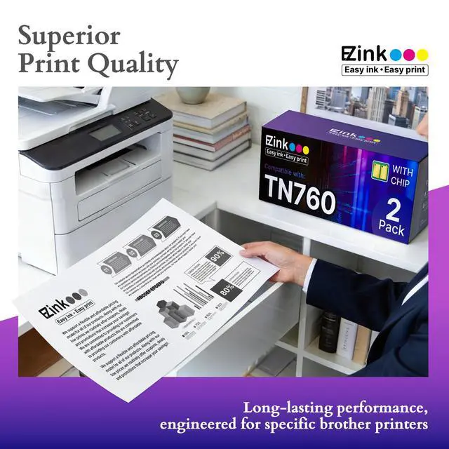 Alt view image 5 of 7 - TN760 Toner for Brother Printer Compatible for Brother TN-760 TN730 TN-730 Toner Cartridges to Use with MFC-L2710DW MFC-L2750DW HL-L2350DW HL-L2370DW HL-L2395DW L2390DW DCP-L2550DW (2 Black)