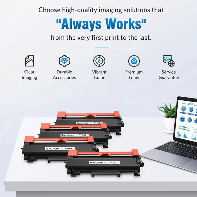 Alt view image 5 of 6 - TN760 Compatible Toner Cartridge Replacement for Brother TN760 TN730 for Brother Printer HL-L2350DW L2370DW L2390DW HL-L2395DW MFC-L2690DW MFC-L2710DW MFC-L2717DW MFC-L2750DW (Black, 4-Pack)