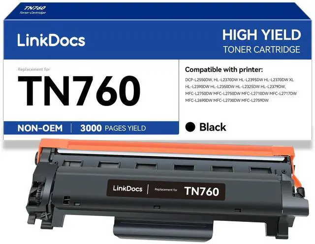 Main image of TN760 High Yield Toner Cartridge Replacement for Brother TN-760 TN730 to Use with HL-L2350DW HL-L2395DW HL-L2390DW HL-L2370DW MFC-L2750DW MFC-L2710DW DCP-L2550DW Printer