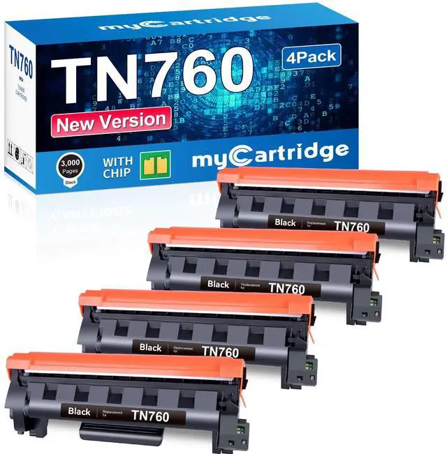 Main image of TN760 TN-760 Toner 4 Pack Replacement for Brother TN760 TN730 TN-760 TN-730 Compatible with tn760 Toner for Brother Printer MFC-L2710DW MFC-L2750DW DCP-L2550DW HL-L2370DW Printer