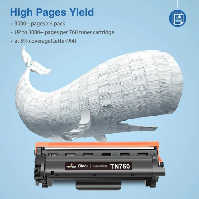 Alt view image 4 of 7 - TN760 Toner Compatible Replacement for Brother TN760 TN-760 TN730 TN-730 Compatible for MFC-L2710DW DCP-L2550DW MFC-L2750DW HL-L2395DW HL-L2350DW HL-L2370DW HL-L2390DW Printer Black (4 Pack)