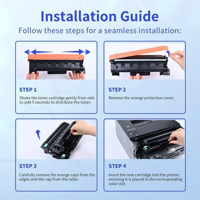 Alt view image 4 of 5 - TN760 TN-760 Toner 4 Pack Replacement for Brother TN760 TN730 TN-760 TN-730 Compatible with tn760 Toner for Brother Printer MFC-L2710DW MFC-L2750DW DCP-L2550DW HL-L2370DW Printer