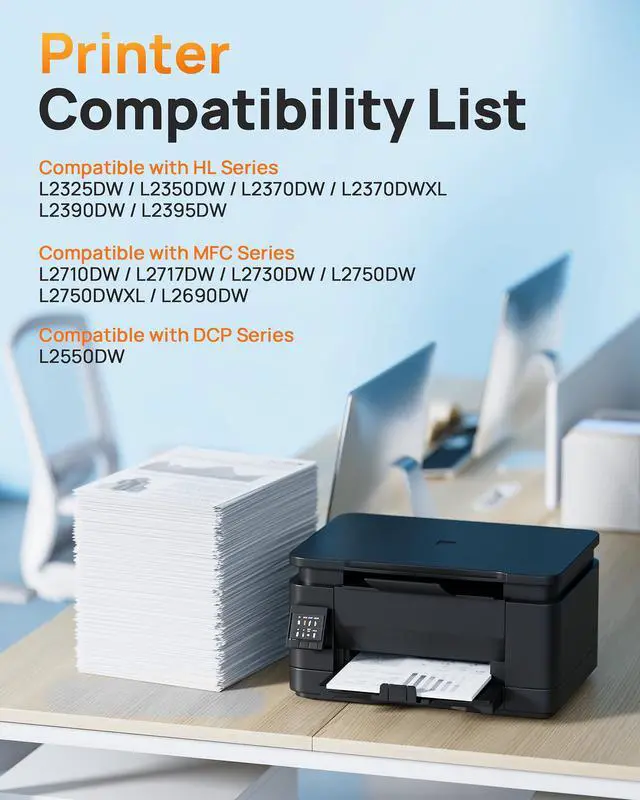 Alt view image 2 of 7 - TN760 Toner for Brother Printer Compatible for Brother TN-760 TN730 TN-730 Toner Cartridges to Use with MFC-L2710DW MFC-L2750DW HL-L2350DW HL-L2370DW HL-L2395DW L2390DW DCP-L2550DW (4 Black)