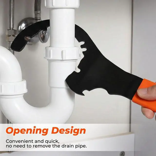 Alt view image 3 of 6 - Universal Sink Drain Wrench,Open Design Facilitates for Easy Use,for Loosening and Tightening 4, 6, and 8 Tab Locknuts on Strainer Drains