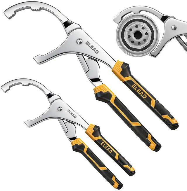 Main image of Adjustable Oil Filter Wrench Set - 9" & 12" Pliers for Cars, Trucks, Motorcycles - Durable Carbon Steel, Ergonomic Grip, Easy Access Design