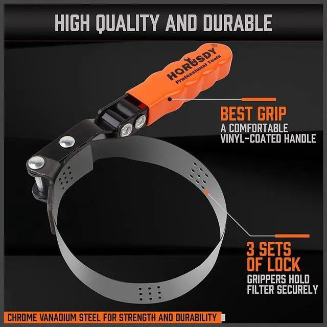 Alt view image 5 of 7 - 5-Piece Standard Swivel Oil Filter Wrench, 2-3/4" - 5-1/4"(68.85-133.35mm) Ajustable Car Oil Filter Removal Tool, Durable & Easy Operation