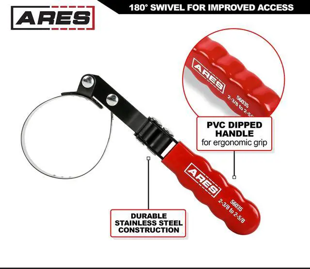 Alt view image 3 of 7 - 56065-4-Piece Swivel Oil Filter Wrench Set with Storage Pouch - Wrenches Cover 2 3/4-Inch to 5 1/4-Inch (70mm to 133mm) Diameter Filters - 180-Degree Swivel - Automatically Tightens on Filter