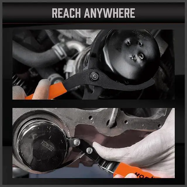 Alt view image 7 of 7 - 5-Piece Standard Swivel Oil Filter Wrench, 2-3/4" - 5-1/4"(68.85-133.35mm) Ajustable Car Oil Filter Removal Tool, Durable & Easy Operation
