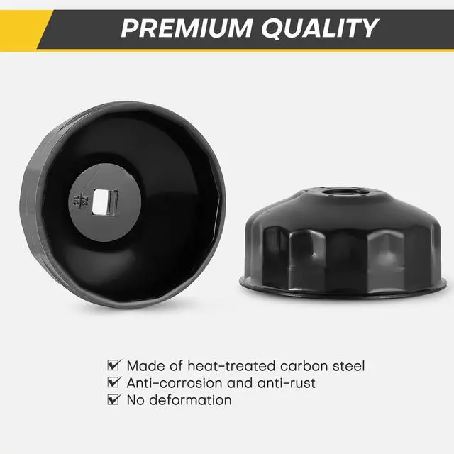 Alt view image 2 of 6 - 15PCS Oil Filter Cap Wrench Tool | Universal Oil Filter Socket Wrench Set 3/8 inch Drive