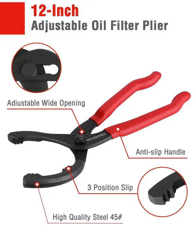 Alt view image 2 of 7 - 2-Piece Oil Filter Wrench Set, 12 Adjustable Oil Filter Plier & 3-Jaw Universal Oil Filter Removal Tool, for Easy Oil Changes, Ideal for Car, Motorcycle, Truck Maintenance & Home Garage Use