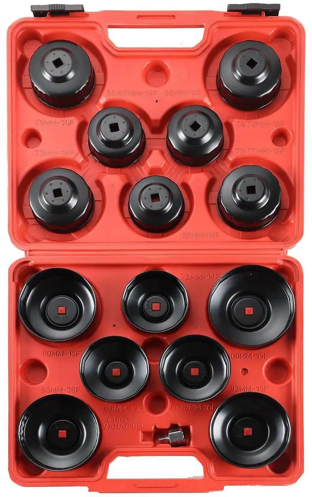 Main image of 15PCS Oil Filter Cap Wrench Tool | Universal Oil Filter Socket Wrench Set 3/8 inch Drive