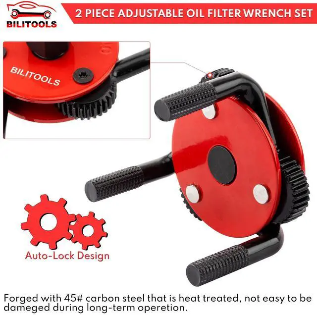Alt view image 5 of 6 - Adjustable Oil Filter Wrench Universal Oil Filter Removal Tool, 1/2" Drive, Fits 2-1/2"5-1/8" Filters